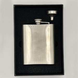 Print4all.co (Copyright 2022) - Permission required to use this image. Hip Flask with options for Leather Over Wrap in various colours.