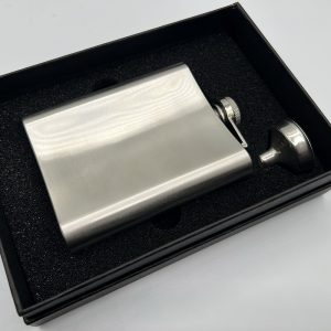 Print4all.co (Copyright 2022) - Permission required to use this image. Hip Flask with options for Leather Over Wrap in various colours.